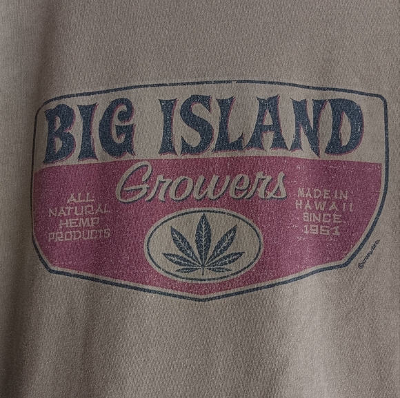 .Vintage Big Island Growers Hemp Dyed Olive Green Single Stitched Shirt! - Picture 4 of 7